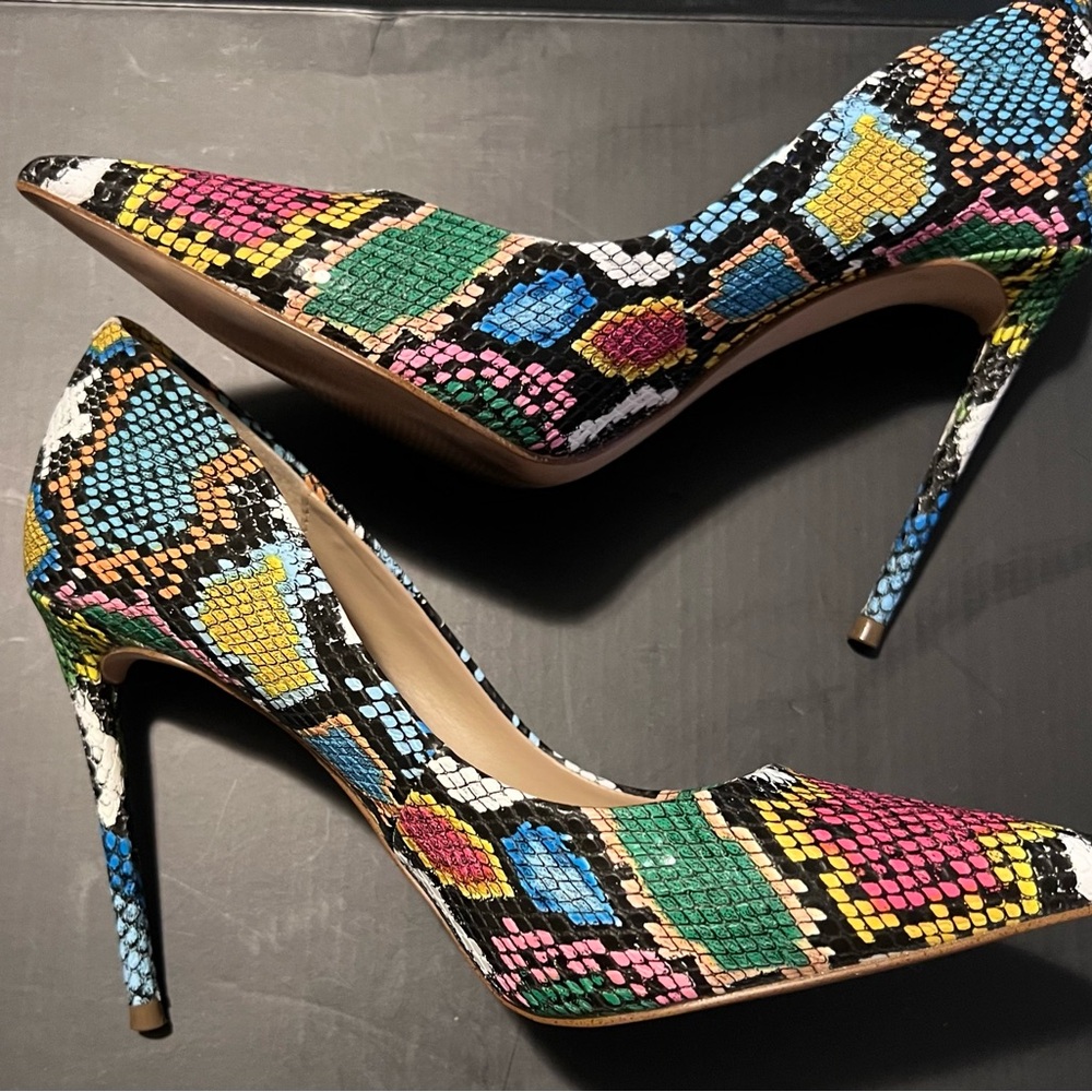 Steve Madden Multicolored  Snake Print Stiletto Heels